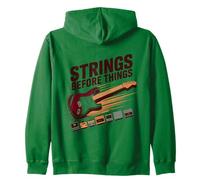 Strings Before Things Electric Guitar Pedal Collector Music Zip Hoodie