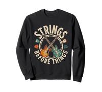 Strings Before Things Funny Guitar Collector Guitarist Music Sweatshirt
