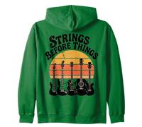 Strings Before Things Guitar Collector Electric Acoustic Zip Hoodie