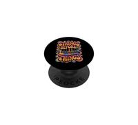 Strings Before Things Guitar Collector Groovy 70's Guitarist PopSockets Adhesive PopGrip