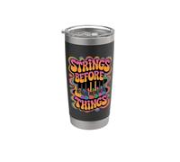 Strings Before Things Guitar Collector Groovy 70's Guitarist Stainless Steel Insulated Tumbler
