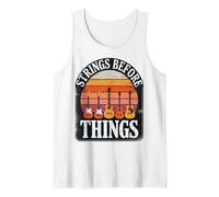 Strings Before Things Guitar Collector Guitarist Music Band Tank Top