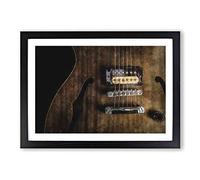 Strings of The Electric Guitar Painting Framed Print | A2 Black Framed Wall Art | Ready to Hang | Modern Music Picture | Living Room Bedroom Lounge Office