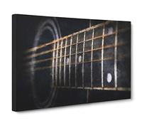 Strings Of The Guitar Canvas Print | Gallery Wrapped 30mm Frame Wall Art | 20x14 inches | Ready to Hang | Abstract Music Picture | Living Room Bedroom Lounge Office