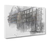 Strings Of The Guitar Canvas Print | Gallery Wrapped 30mm Frame Wall Art | 24x16 inches | Ready to Hang | Abstract Music Picture | Living Room Bedroom Lounge Office