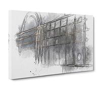 Strings of The Guitar Canvas Print | Gallery Wrapped 30mm Frame Wall Art | 30x20 inches | Ready to Hang | Abstract Music Picture | Living Room Bedroom Lounge Office
