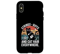 Strings Riffs And Cat Hair Everywhere Music Cat Case for iPhone X/XS