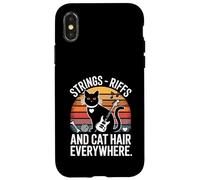 Strings Riffs And Cat Hair Everywhere Music Cat Case for iPhone X/XS