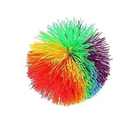 Stringy Balls, 3.9 Inches Sensory Toy Colorful Stress Balls，Soft Sensory Toy for Relief , Rainbow Soft Silicone Pom Bouncy Stress Balls for Kids, Adult (9cm, 3)