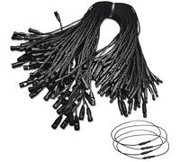 Strip Cotton Hang Tag With Lock Labels String - White Nylon for Price Snap Secure Tag Fasteners - Attaching Labels (100 pcs Schwarz)