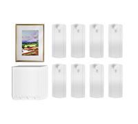 Strip Picture Hooks - Picture Hanging Strips with Hooks, Heavy Duty Adhesive Hangers for Frames & Wall Art, Damage-Free, No Nails, 12 Strips & 8 Hooks