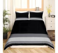 Stripe 3D Printing Bedding Set Premium Ultra Soft Microfiber minimalist style Duvet Cover 150x200 and 2 Pillow Cases, with Zipper Closure for Teenage in Bedroom F1887