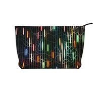 Stripe and Light Corduroy Makeup Bag Travel Organizer Bag Cosmetic Bag Large Wide-Open Pouch