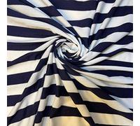 Stripe Baby Grow Cotton Material Jersey Dress Craft Fabric 58" Meter (Pre Cut 1 Meter) (1 Meter, Blue White Stripe)