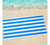 Stripe Beach Towel, Large Beach Towels for Adults - Quick Dry Microfibre Towel - Super Absorbent Bath Towels for Swim Gym 200 x 100 cm - 1 Piece, Soft, Sand Free, Lightweight, Multi - Blue 0e-923
