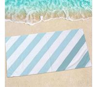 Stripe Beach Towel, Large Beach Towels for Adults - Quick Dry Microfibre Towel - Super Absorbent Bath Towels for Swim Gym 170 x 85 cm - 1 Piece, Soft, Sand Free, Lightweight, Multi - White 0e-442