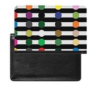 Stripe Black And White Passport Holder with 3 Card Slots, Portable PU Leather Travel Wallet, Slim Protective Cover for Passport, ID, Credit Cards
