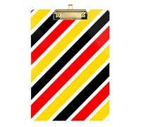 Stripe Black Red Yellow Aesthetics A4 Automotive Clip Board Hard Board for Coaches Medical Classroom Gold 9 x 12 in