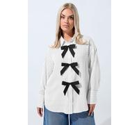 Stripe Bow Front Shirt Yours White 18