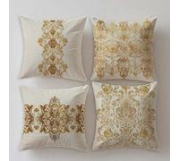 Stripe Cushion Covers 16x16in Outdoor Cushions Waterproof Linen Square Pillowcase Double Sided Printing Modern Set of 4 Decorative Pillows for Garden Furniture Balcony Room Farmhouse Summer Gifts S900