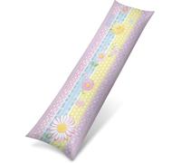 Stripe Cushion Covers 60 x 180 cm Side Sleeper Pillow Cover Flower Pattern Design Waterproof Velvet Pillow Cases Double-Sided Printing with Invisible Zipper for Bedroom Bed, Gifts for Women, Model1747