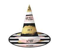 Stripe Don'T Kill My Vibe Halloween Witch Hat Halloween Costumes For Women Men Witch Hats Fancy Dress