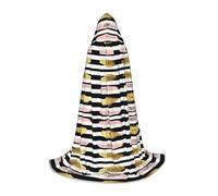 Stripe Don'T Kill My Vibe Hooded Cape For Teenagers Witch Vampire Cosplay Party Halloween Christmas Printed Long Cloak