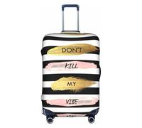 Stripe Don't Kill My Vibe Luggage Cover Suitcase Trolley Case Protector Elastic Washable Anti Scratch Fit 18-32 Inch