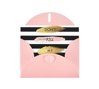 Stripe Don'T Kill My Vibe Pearl Paper Holiday Greeting Card With Envelopes Weddings Party Birthday Invitations Wishes