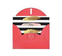 Stripe Don'T Kill My Vibe Pearl Paper Holiday Greeting Card With Envelopes Weddings Party Birthday Invitations Wishes