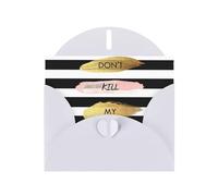 Stripe Don'T Kill My Vibe Pearl Paper Holiday Greeting Card With Envelopes Weddings Party Birthday Invitations Wishes