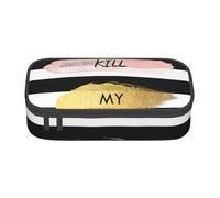 Stripe Don't Kill My Vibe Print Large Pencil Case for Boys Girls, Big Pencil Bag Pen Pouch Stationery Organizer Makeup Bag for Adults Office Supplies