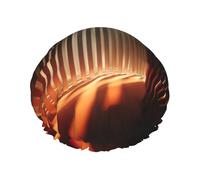 Stripe Don't Kill My Vibe print Shower Cap for Women Double Layer Elastic Bath Cap for Home Spa Hotel and Hair Salon