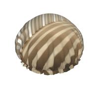 Stripe Don't Kill My Vibe print Shower Cap for Women Double Layer Elastic Bath Cap for Home Spa Hotel and Hair Salon