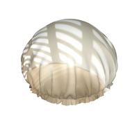 Stripe Don't Kill My Vibe print Shower Cap for Women Double Layer Elastic Bath Cap for Home Spa Hotel and Hair Salon
