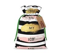Stripe Don'T Kill My Vibe Printed Drawstring Gift Bags,Various Sizes, Bulk Plastic Packaging Bags