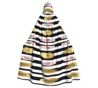 Stripe Don'T Kill My Vibe Printed Hooded Cloak Robe Cloak Witch Vampires Grim Reaper Devil For Boy Girl Cosplay Costume