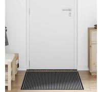 Stripe Doormat Black Grey 90x150 cm Tufted Polypropylene with Non-Slip PVC