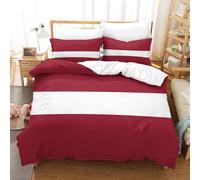 Stripe Duvet Cover Set Red Bedding Sets Soft Microfiber Duvet Cover Emperor Size 290x235 cm 3D Quilt Cover with Zipper Closure and 2 Pillowcases b.6260