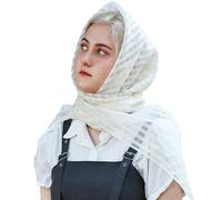 Stripe Edges Retros Scarves Fashionable Muslims Women Scarf Stylish Neckerchief For Religious Prayer Durability Lace Veils
