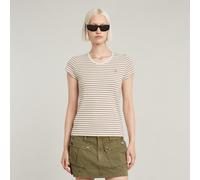 G-star Stripe Eyben Slim 2.0 Short Sleeve V Neck T-shirt Beige 2XS Woman