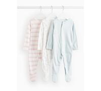 Stripe & Floral Print Sleepsuits 3 Pack 3-6 months