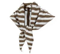 Stripe Knitted Triangle Scarf for Women Y2k Aesthetic Headscarf Shawl Cozy Neck Warmer Versatile Head Wrap Cottagecore Streetwear Stylish Fall Winter Accessories (Brown)