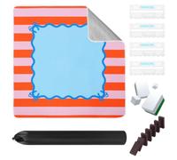 Stripe Mahjong Table Mat 80×80cm Non-Slip Noise Reduction Game Mat, Multi-purpose Thickened Square Play Mats for Poker, Board Games, Dominoes & Family Gatherings(Orange)