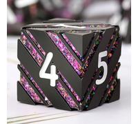 Stripe Metal DND Dice,DNDND Metallic Stripes Dice with Gift Metal Box for Dungeons and Dragons D&D (Purple Stripes)