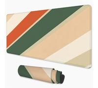 Stripe Mouse Mat 600x400 mm Large Mouse Pad Beige Office Accessories Waterproof Desk Mat with Non-Slip Rubber Base, Smooth Surface to Improve Precision and Speed, Gaming Mousepad for Home, Office 3Y-9