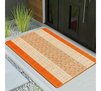 Stripe Pattern Gel Back Rug Large Hallway Runner Area Rugs Living Room Floor Mats Bedroom Carpet Door Mat (Orange, 80 x 150 cm)