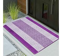 Stripe Pattern Gel Back Rug Large Hallway Runner Area Rugs Living Room Floor Mats Bedroom Carpet Door Mat (Purple, 40 x 60 cm)