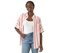 Stripe Print Button Detail Shirt Roman Light Pink 12