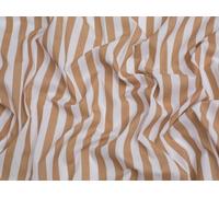 Stripe Print Polycotton Dress Fabric Beige & White - per metre